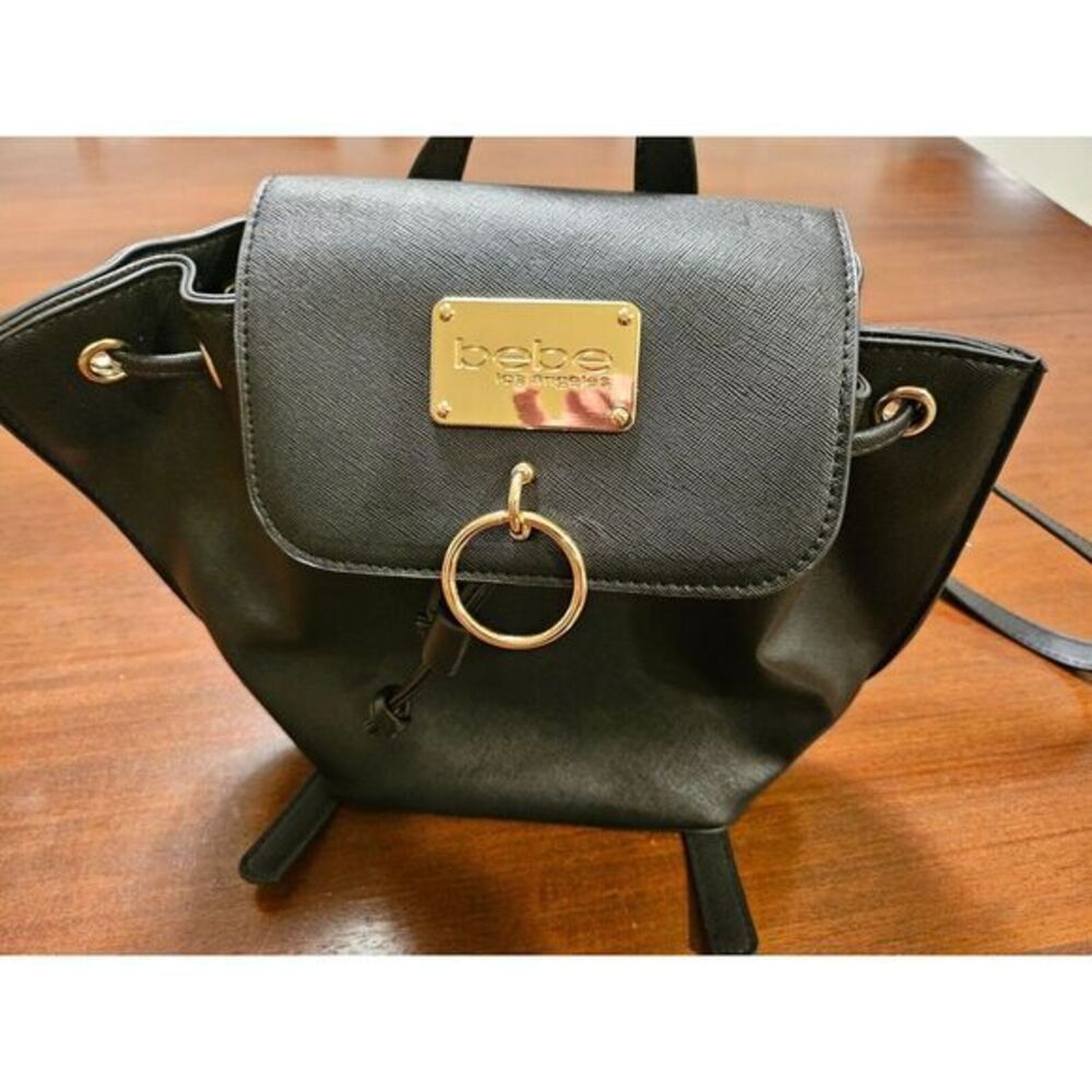 Bebe Women's Gianna Backpack Small Purse Bag Black New‎